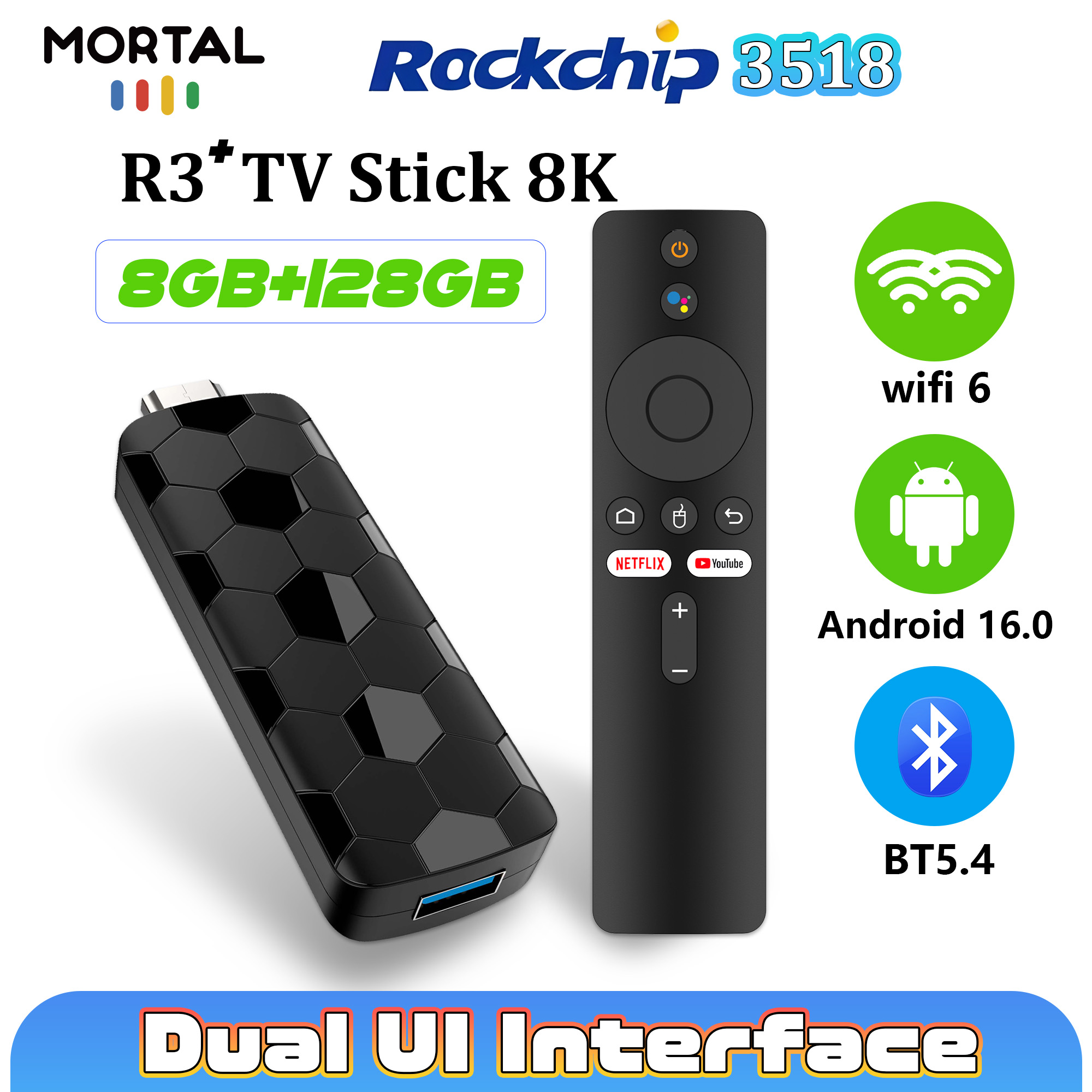 Home Cinema Tv - Clé TV Mortal R3+ Android 16